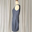 Grey Pinstripe Sleeveless Sheath Dress - Tailored Office Wear AU8 - Image 4