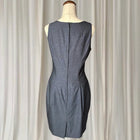 Grey Pinstripe Sleeveless Sheath Dress - Tailored Office Wear AU8 - Image 5