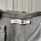 Calvin Klein Ribbed Button-Down Cardigan Long Sleeve - Blue Fitted Knit S - Image 7