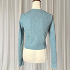 Calvin Klein Ribbed Button-Down Cardigan Long Sleeve - Blue Fitted Knit S - Image 6