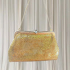 Vintage Evening Clutch Bag - Gold Tone Metal Mesh Glam Shoulder Bag - Image 2