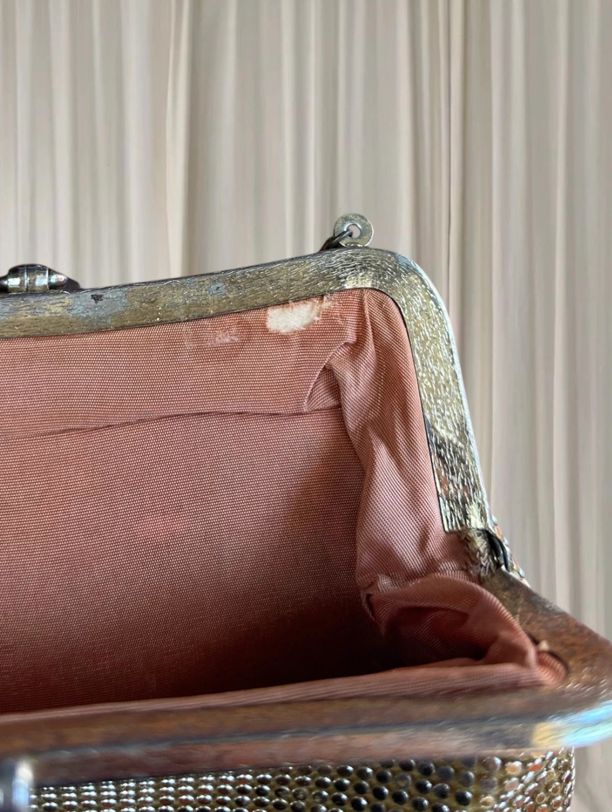 Vintage Evening Clutch Bag - Gold Tone Metal Mesh Glam Shoulder Bag - Image 7