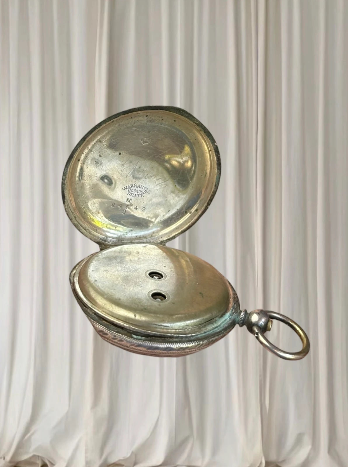 Vintage Antique 80% Silver Collectible Pocket Watch  - Image 4