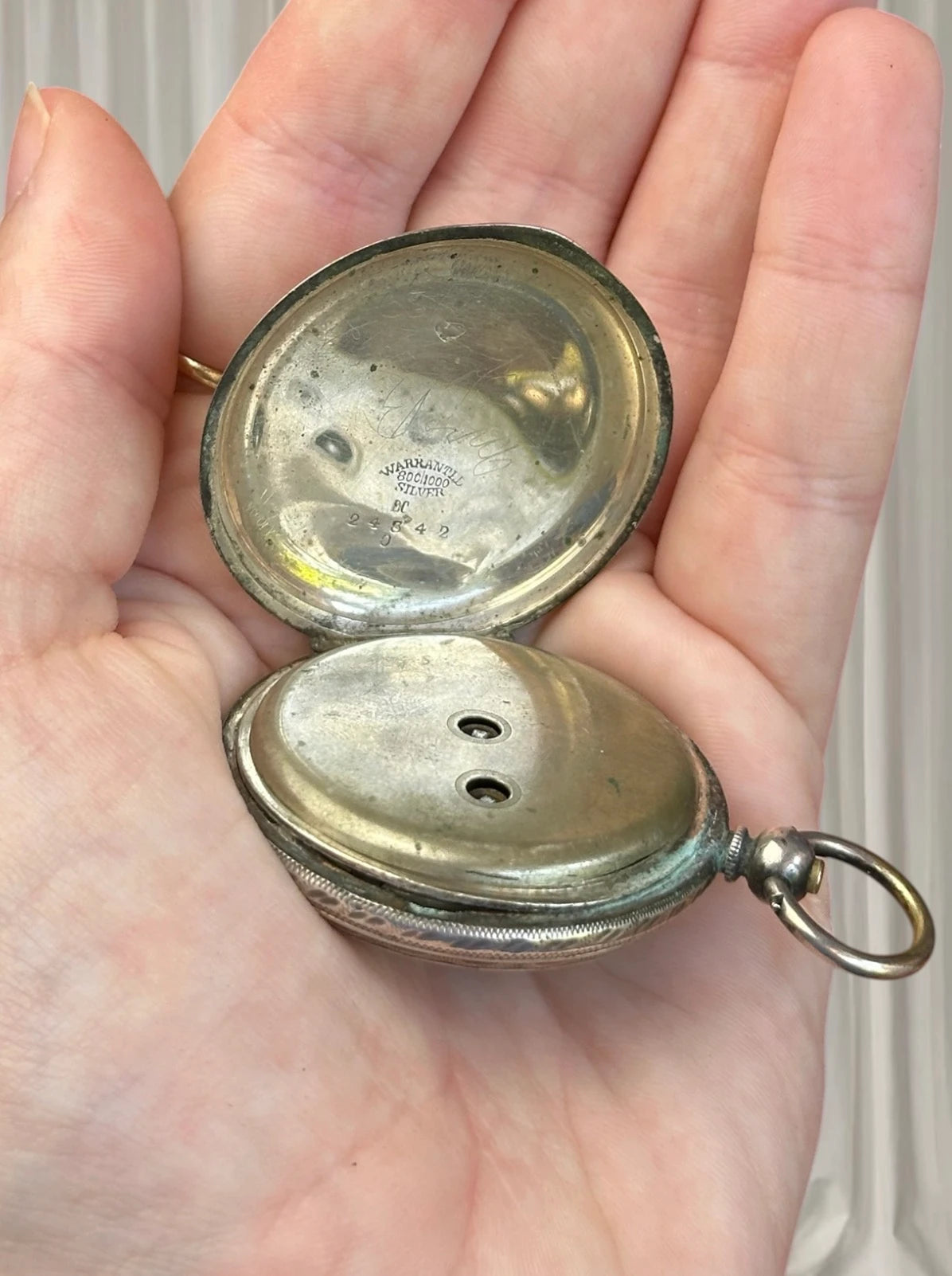Vintage Antique 80% Silver Collectible Pocket Watch  - Image 2