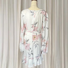 Floral Wrap Mini Dress - Long Sleeve White & Pink With Ruffled Hem M - Image 5