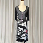 Threadz Grunge Vintage Abstract Print Midi Dress - Women's Black/White L - Image 1