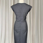 Portmans Grey V-Neck Pencil Dress - Houndstooth Sheath Silhouette AU12 - Image 5