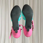 SugarPOP Retro Pink Blue Patent Flamingo Kitten Heels 50s Style AU9 - Image 6