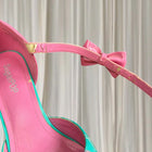 SugarPOP Retro Pink Blue Patent Flamingo Kitten Heels 50s Style AU9 - Image 7
