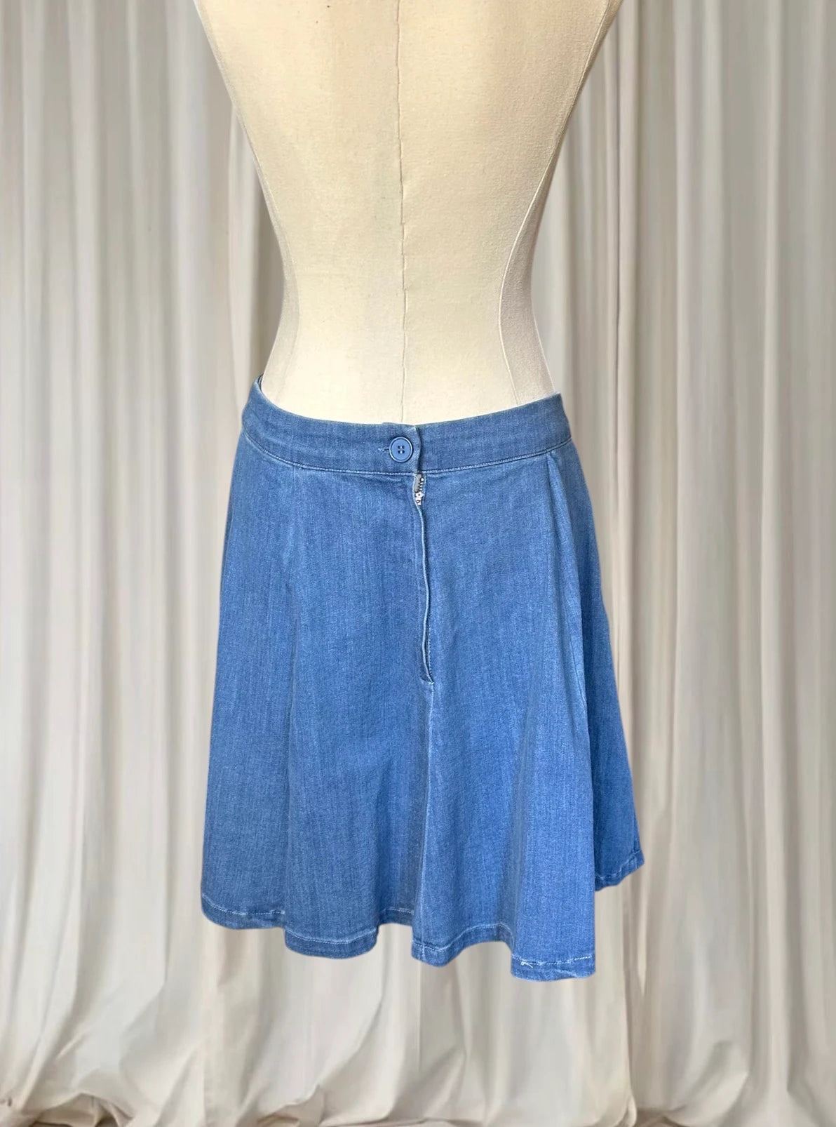 Dangerfield Skater A-Line Denim Blue Midi Skirt BNWT AU12 - Image 5