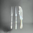 Antique Mother Of Pearl Serving Cocktail Cutlery Set Victorian (3 Piece) - Image 1