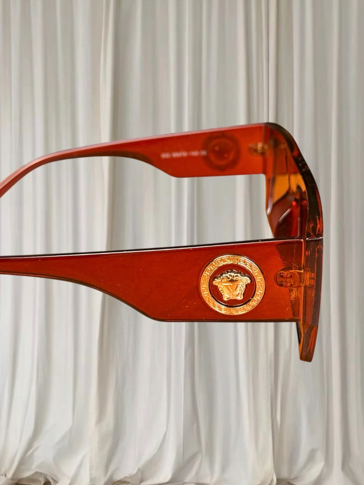 Y2K Medusa Biggie Sunglasses - Brown Transparent Acetate Frame - Image 2