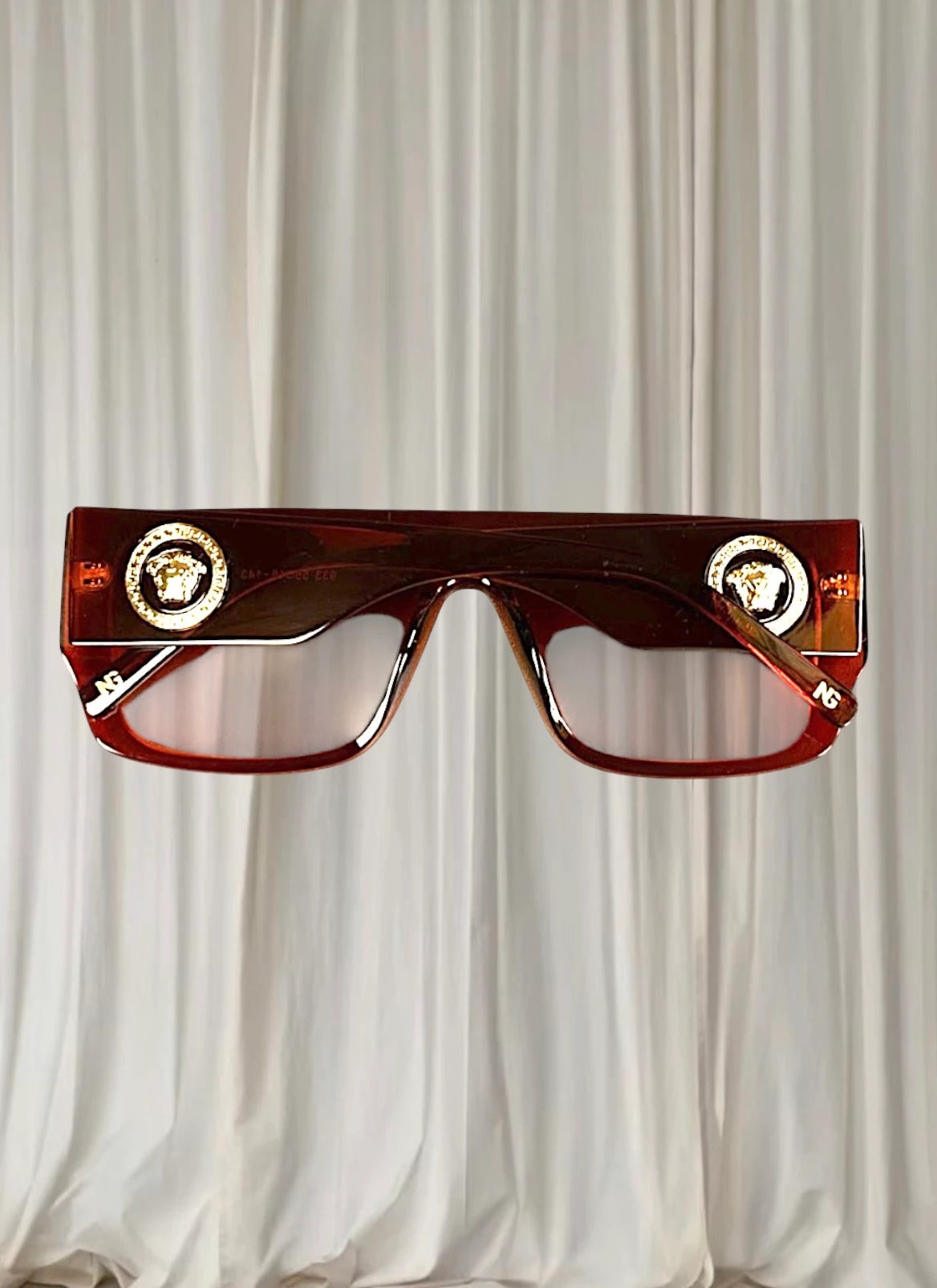 Y2K Medusa Biggie Sunglasses - Brown Transparent Acetate Frame - Image 6