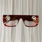 Y2K Medusa Biggie Sunglasses - Brown Transparent Acetate Frame - Image 6