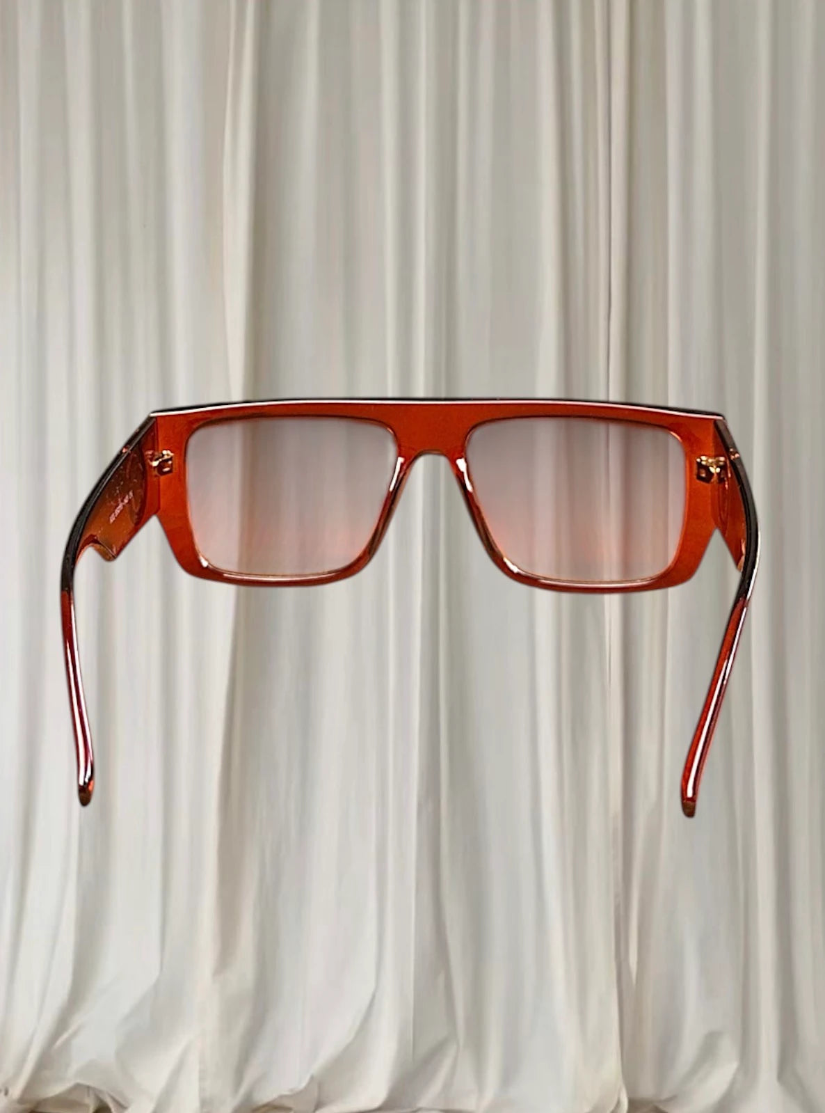 Y2K Medusa Biggie Sunglasses - Brown Transparent Acetate Frame - Image 3