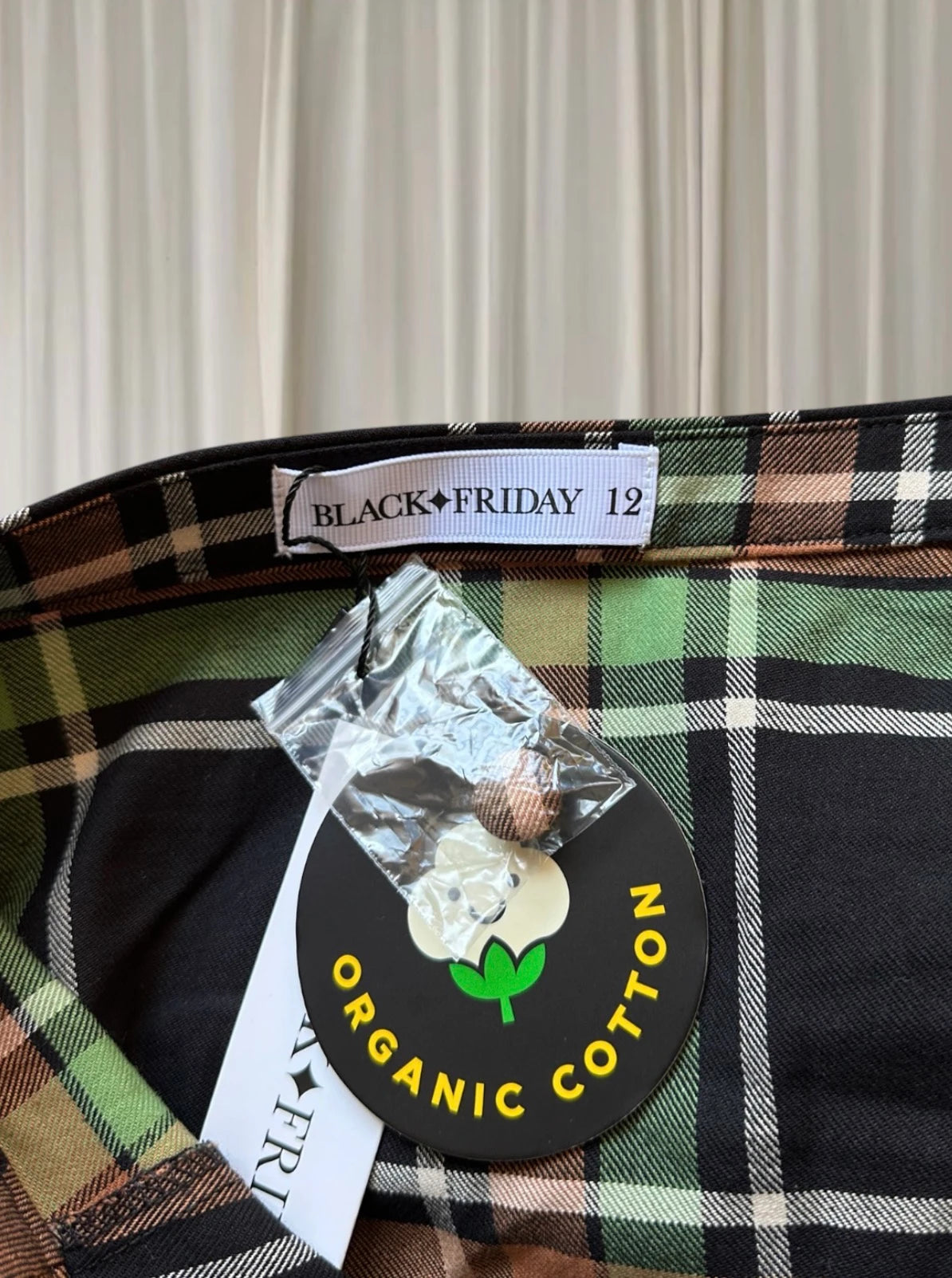 Black Friday Dangerfield Woodland Pleated Tartan Mini Skirt BNWT AU12  - Image 5
