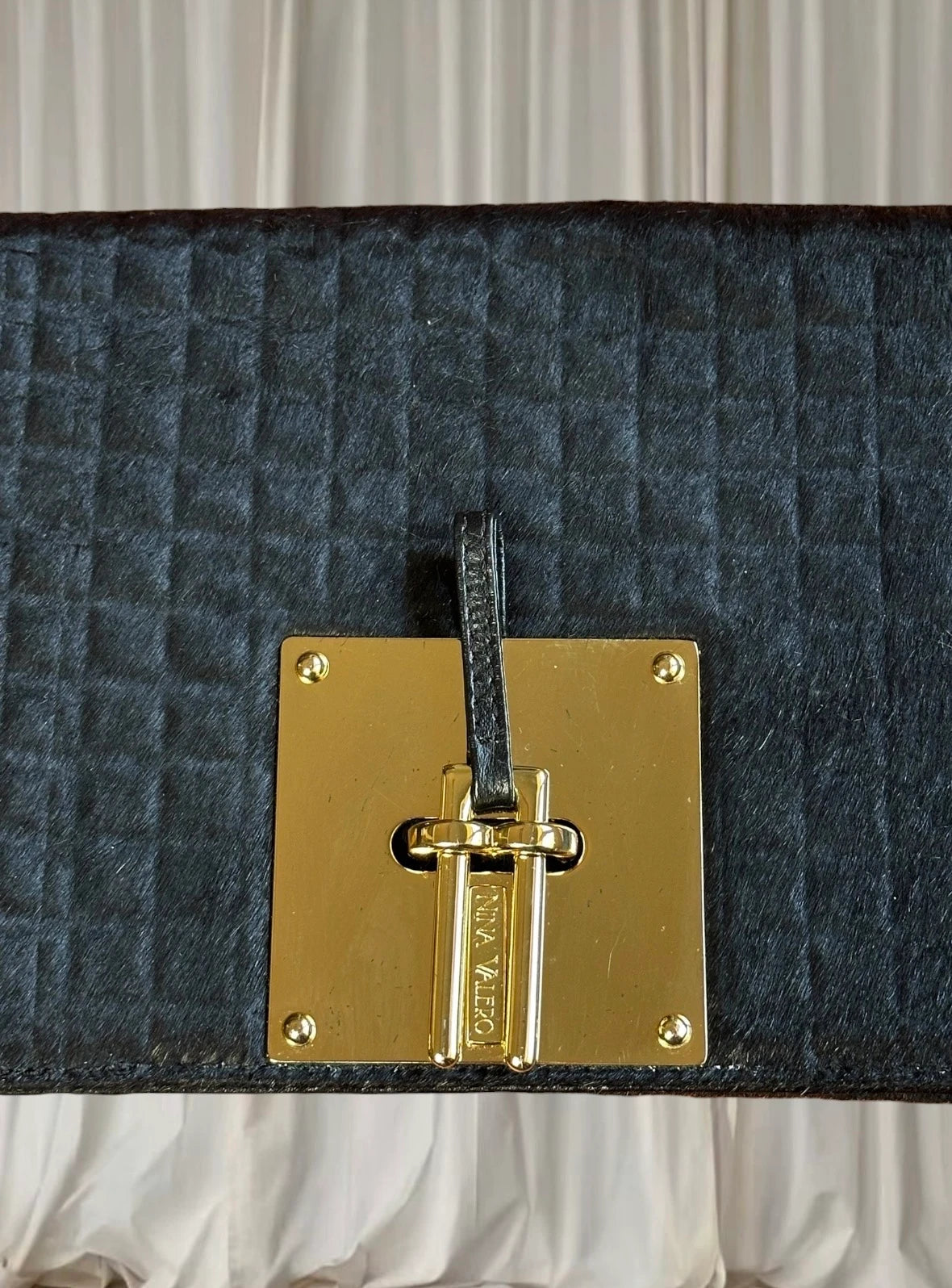 Nina Valero Quilted Hair-on-Hide Crossbody Bag - Gold-Tone Chain Detail - Image 5