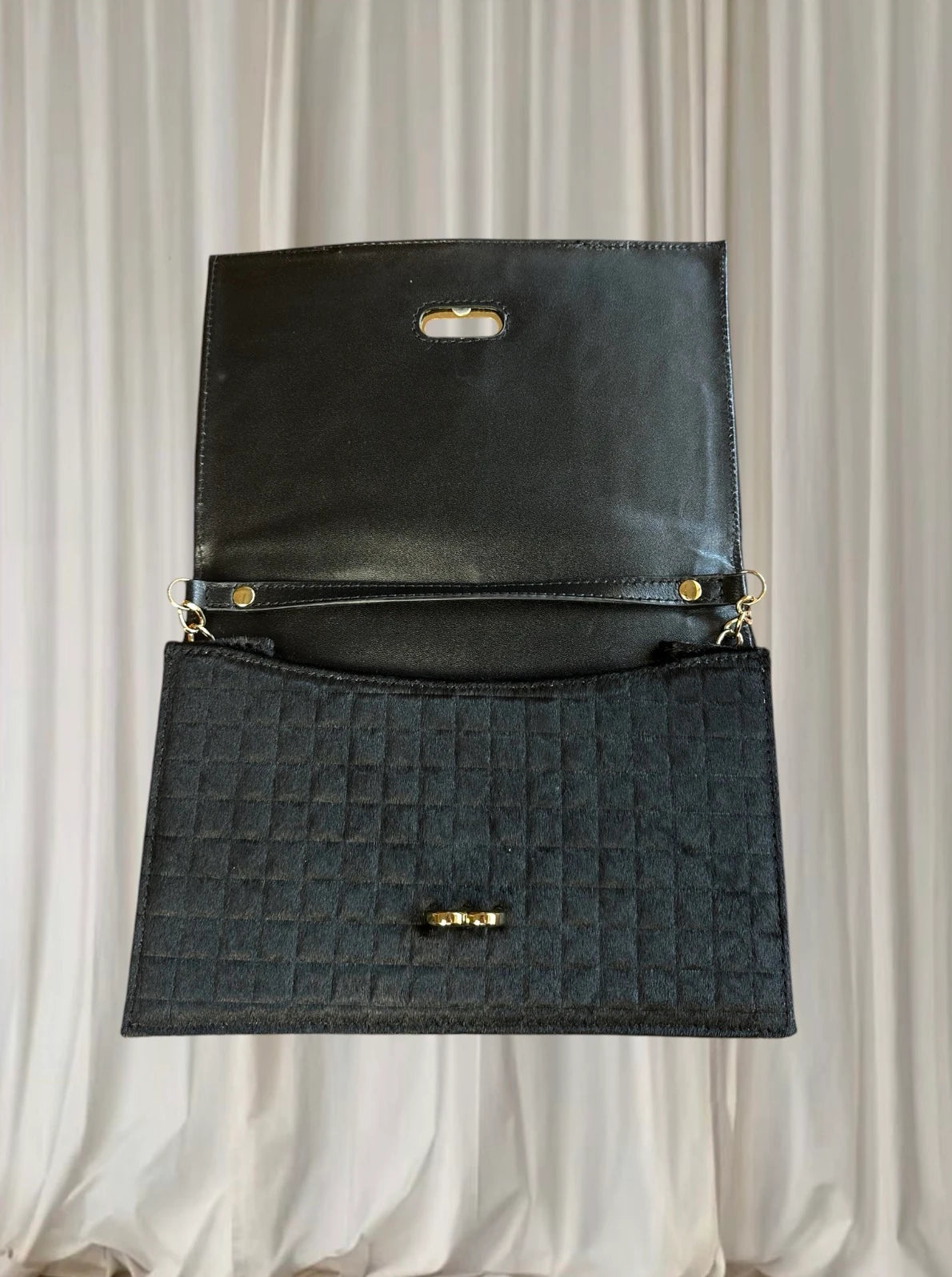 Nina Valero Quilted Hair-on-Hide Crossbody Bag - Gold-Tone Chain Detail - Image 4