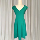 Peter Morrissey Vintage Style Emerald Green V-Neck A-Line Dress AU16 - Image 1