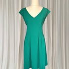Peter Morrissey Vintage Style Emerald Green V-Neck A-Line Dress AU16 - Image 2