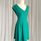 Peter Morrissey Vintage Style Emerald Green V-Neck A-Line Dress AU16 - Image 3