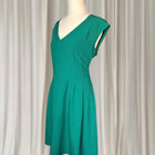 Peter Morrissey Vintage Style Emerald Green V-Neck A-Line Dress AU16 - Image 4