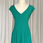 Peter Morrissey Vintage Style Emerald Green V-Neck A-Line Dress AU16 - Image 5