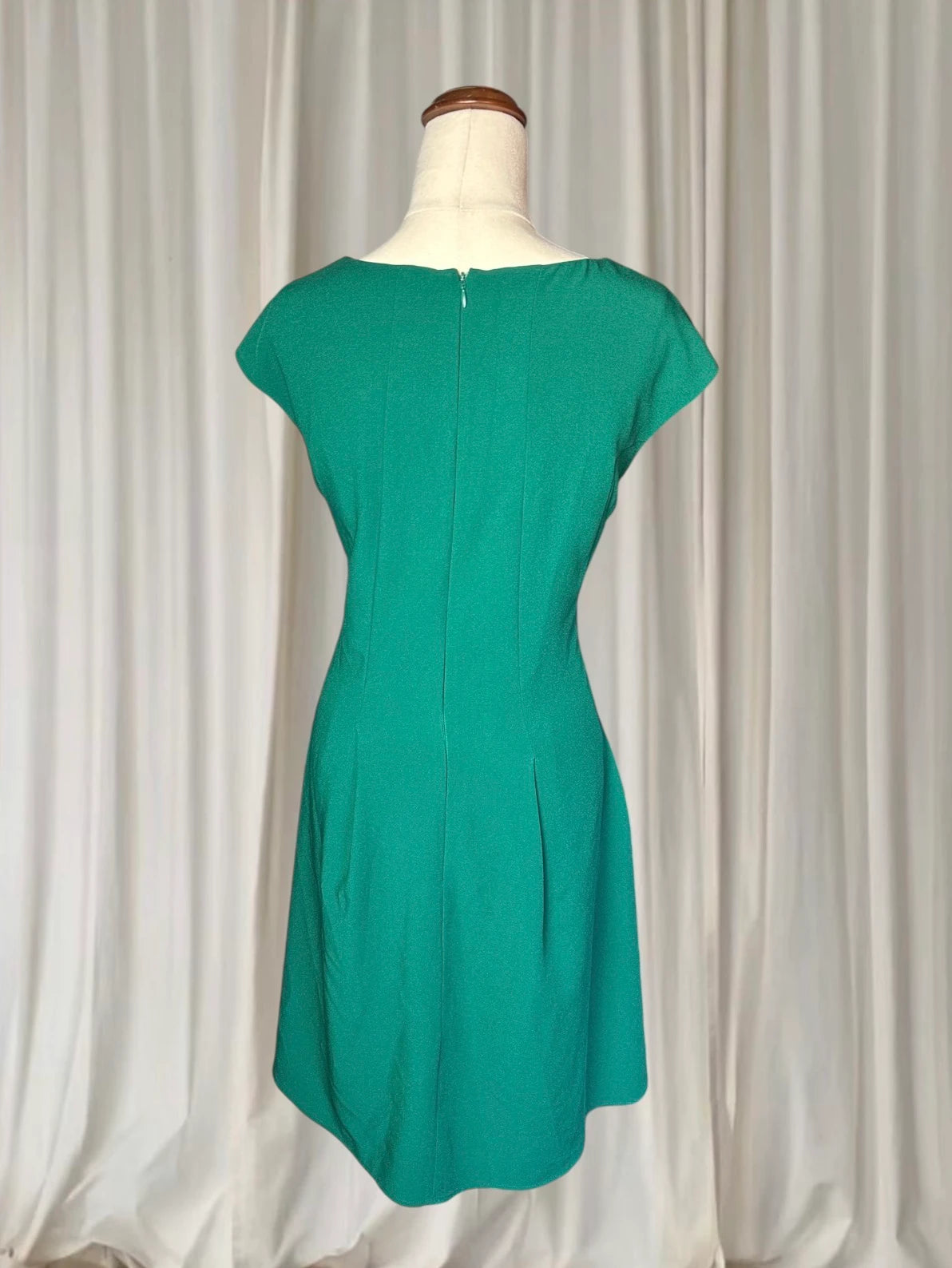 Peter Morrissey Vintage Style Emerald Green V-Neck A-Line Dress AU16 - Image 6