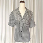 Geometric Print Short Sleeve Button-Down Shirt - Unisex Large - Image 1