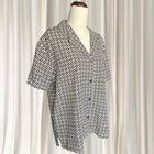 Geometric Print Short Sleeve Button-Down Shirt - Unisex Large - Image 3