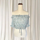 Boho Spring Floral Off-Shoulder Crop Top - Flattering Ruffled Summer Style AU8 - Image 1