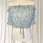 Boho Spring Floral Off-Shoulder Crop Top - Flattering Ruffled Summer Style AU8 - Image 2