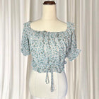 Boho Spring Floral Off-Shoulder Crop Top - Flattering Ruffled Summer Style AU8 - Image 3