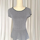 Portmans Houndstooth Peplum Top - Chic Short-Sleeve Knit Blouse XS - Image 2