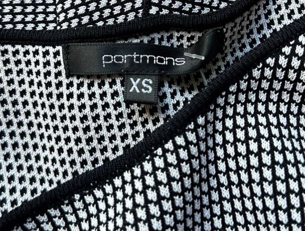 Portmans Houndstooth Peplum Top - Chic Short-Sleeve Knit Blouse XS - Image 6