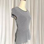 Portmans Houndstooth Peplum Top - Chic Short-Sleeve Knit Blouse XS - Image 4