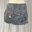 Grunge Black Denim Cargo Mini Skirt - Vintage Style BNWT L - Image 1