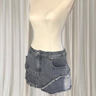 Grunge Black Denim Cargo Mini Skirt - Vintage Style BNWT L - Image 5