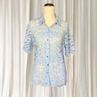 Portmans Lace Sheer Pastel Blue Button-Down Shirt AU10 BNWT RRP$99.95 - Image 1