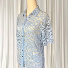 Portmans Lace Sheer Pastel Blue Button-Down Shirt AU10 BNWT RRP$99.95 - Image 5