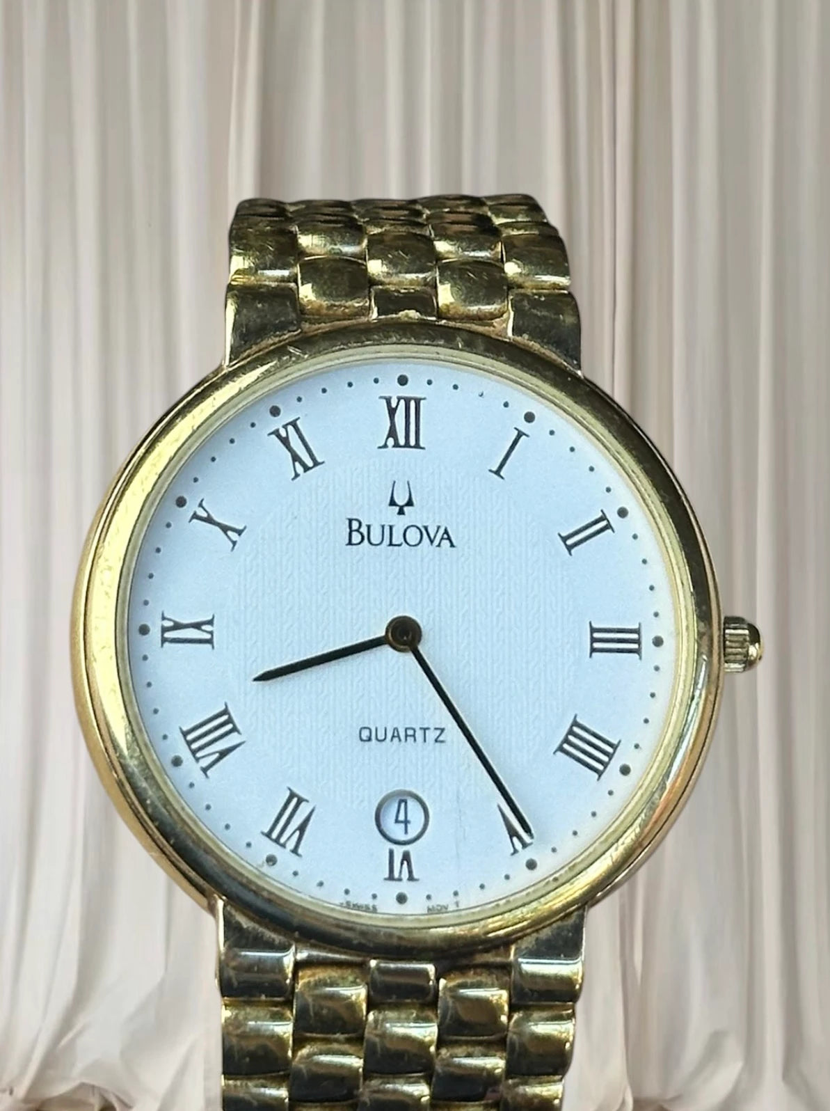 BULOVA 1552 Vintage Gold Plated Quartz 32MM Slim Dress Watch 20CM L - Image 3