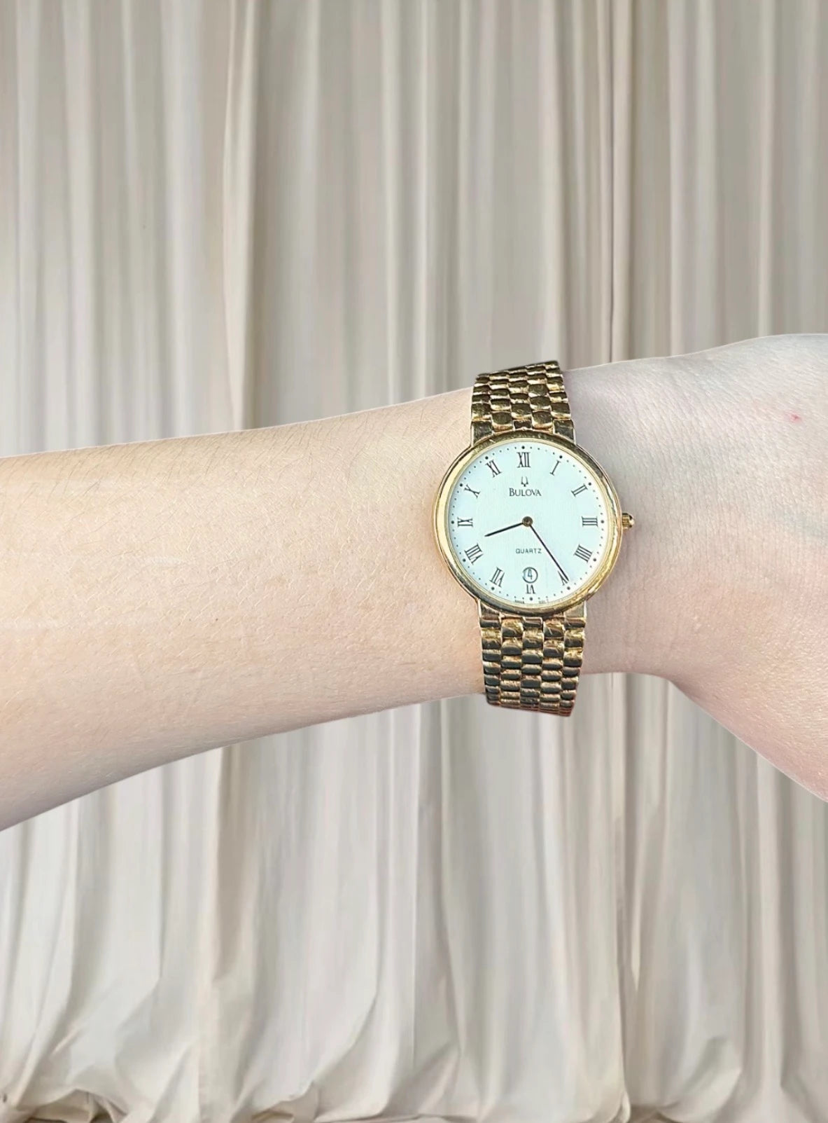 BULOVA 1552 Vintage Gold Plated Quartz 32MM Slim Dress Watch 20CM L - Image 2