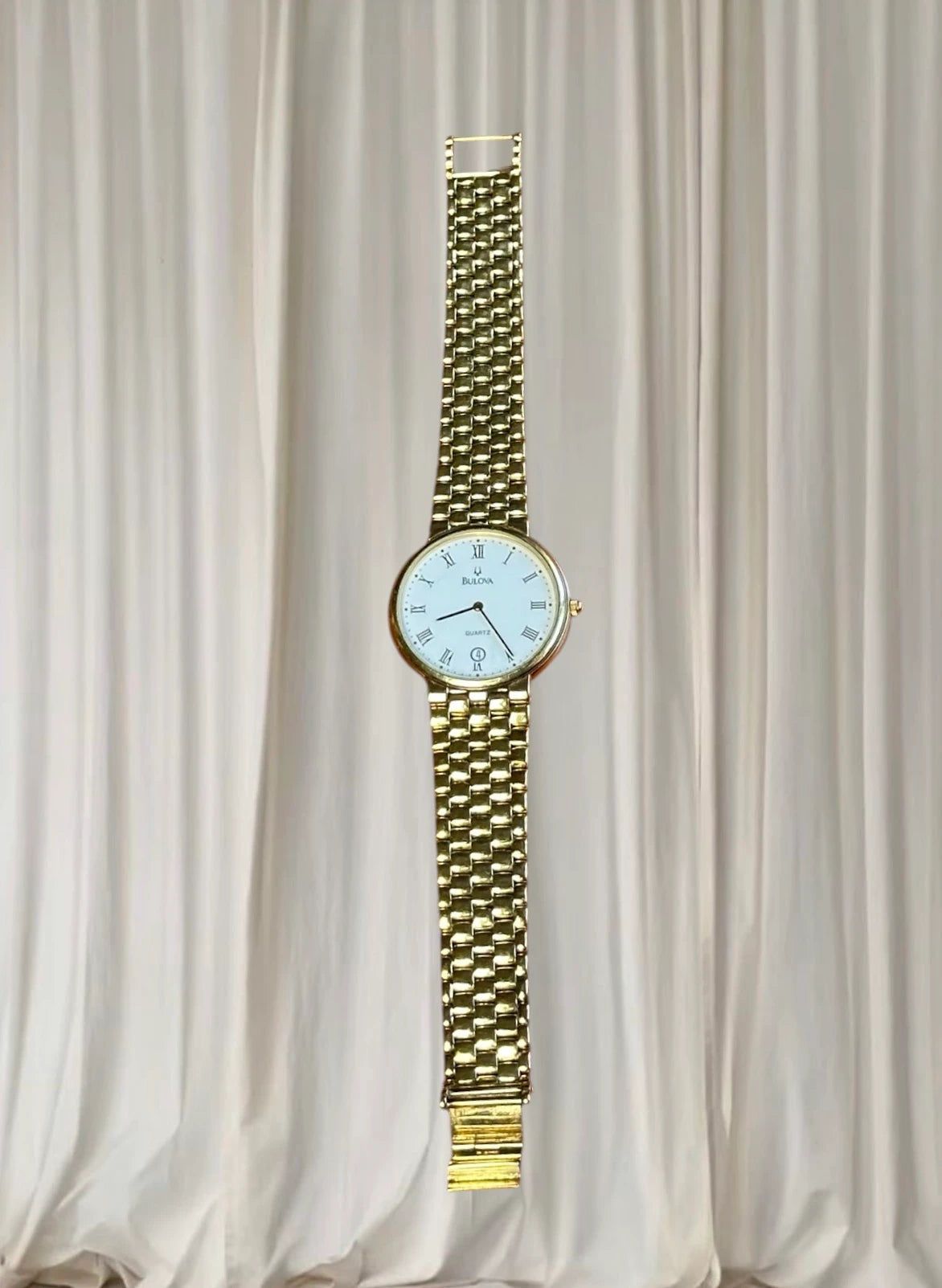 BULOVA 1552 Vintage Gold Plated Quartz 32MM Slim Dress Watch 20CM L - Image 5