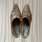 R.M. Williams Cuban Cowboy Mules Snake Skin Print Leather Women's AU7 - Image 2