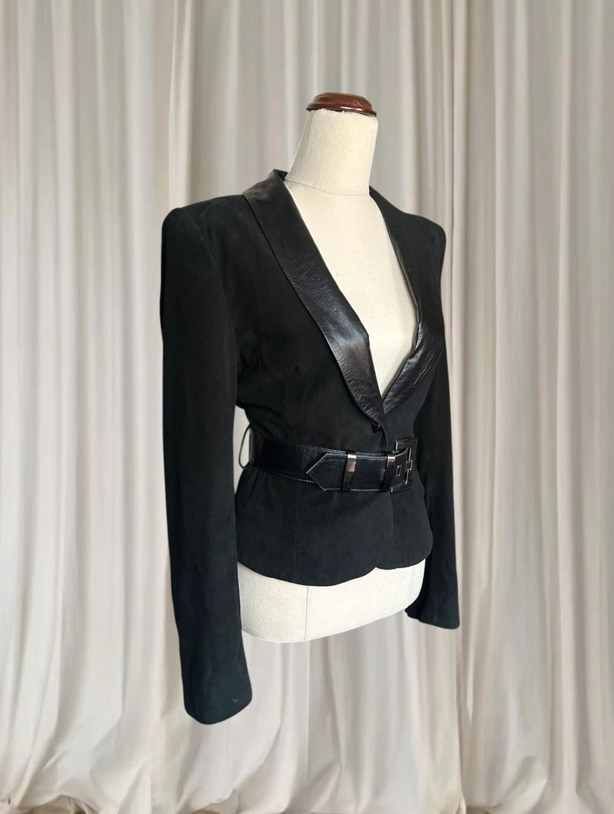 Vintage Harry Who by Harry Watt Black Leather Suede Fitted Jacket AU8 - Image 2