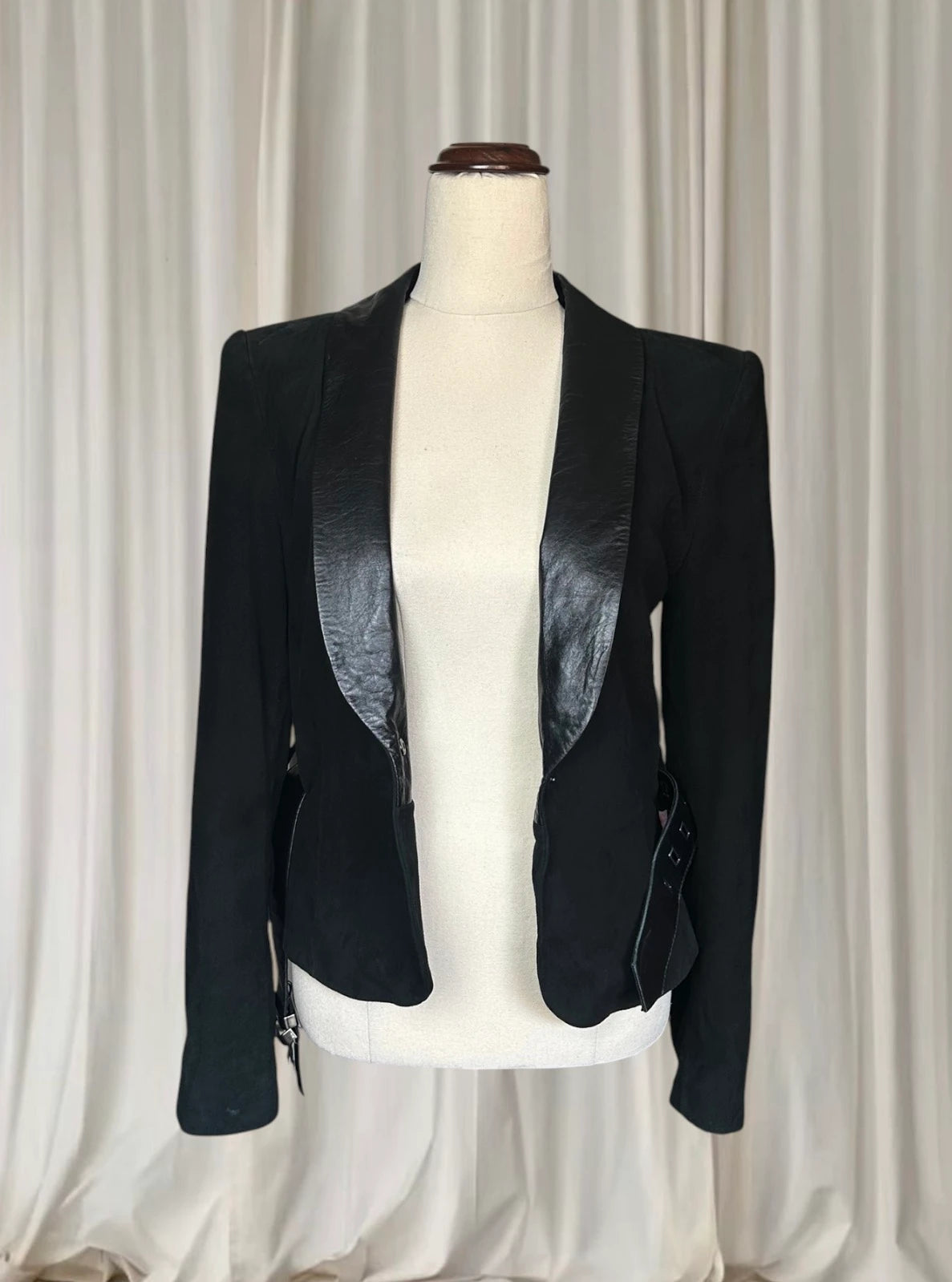 Vintage Harry Who by Harry Watt Black Leather Suede Fitted Jacket AU8 - Image 3