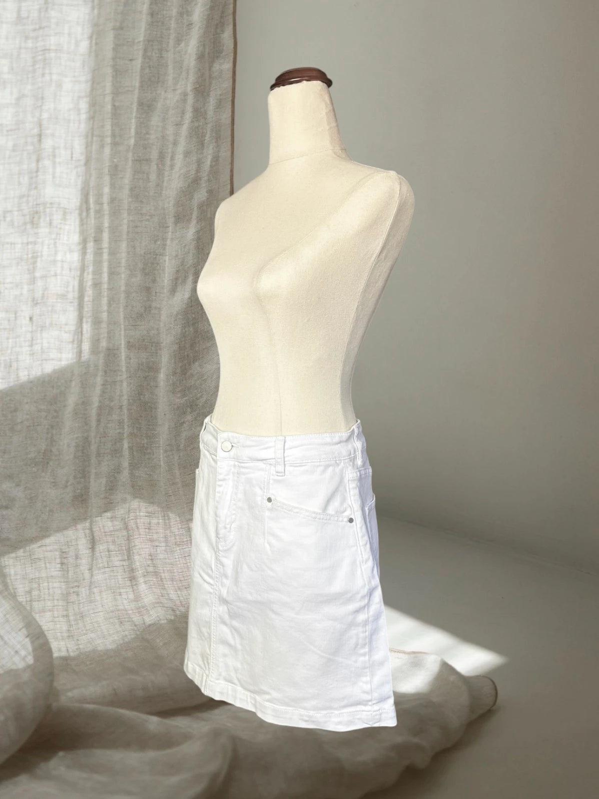 Seed Heritage White Denim Mini Skirt AU10 Women's Classic Casual Wear - Image 4