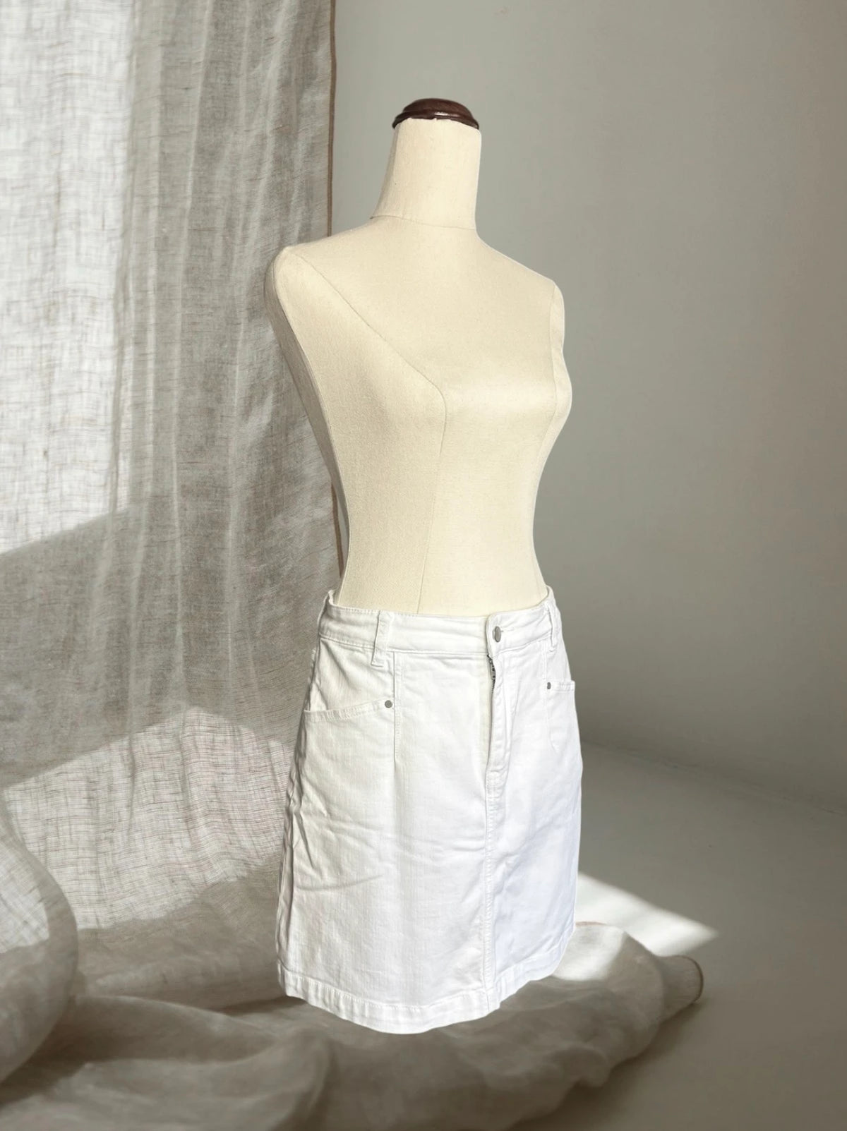 Seed Heritage White Denim Mini Skirt AU10 Women's Classic Casual Wear - Image 3