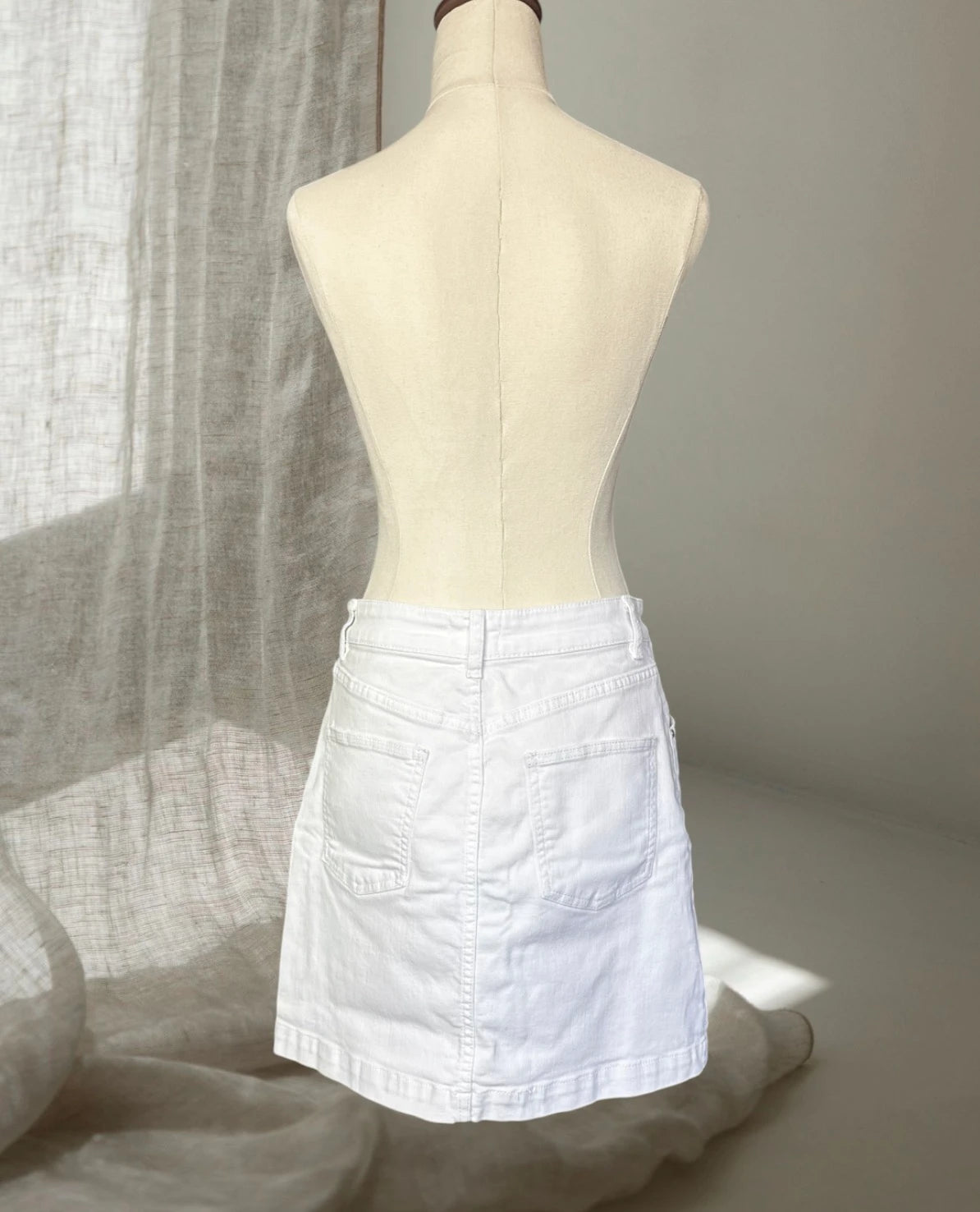 Seed Heritage White Denim Mini Skirt AU10 Women's Classic Casual Wear - Image 5