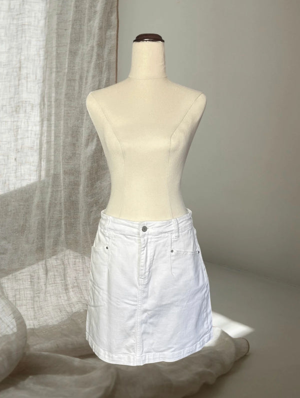 Seed Heritage White Denim Mini Skirt AU10 Women's Classic Casual Wear - Image 1